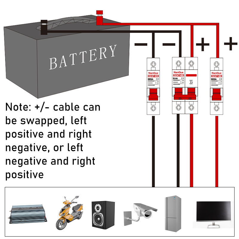 DC MCB 12V 24V 48V 60V 110V Circuit Breaker Battery Protect Switch Positive Negative Short Circuit 2P 10A 20A 50A 100A 125A 150A. 