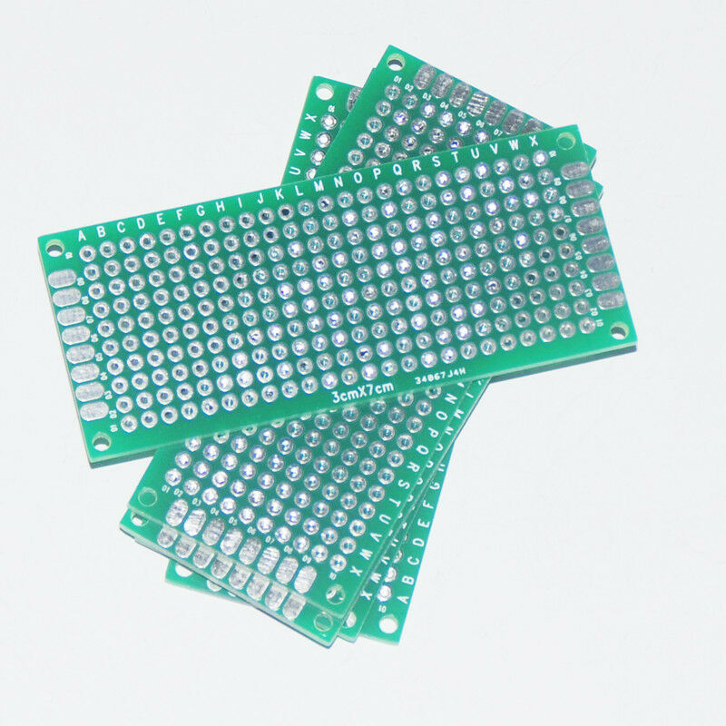 Veroboard Double Side Dot 3x7cm Glass Fiber Stripboard PCB Printed Circuit Board Project Board For Prototyping Weld Soldering Arduino DIY. 
