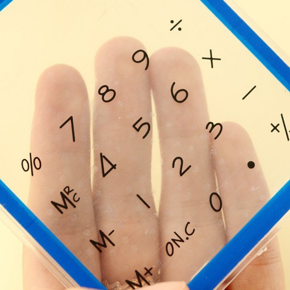 Ultra Slim Mini Transparent Solar Power LCD Touch Screen Student Calculator - calculator. 