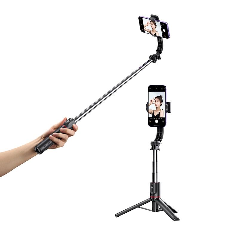 USAMS US-ZB256 Tripod Stand Smart Selfie Stick 360 Rotation 1.13m Wireless Selfie Stick