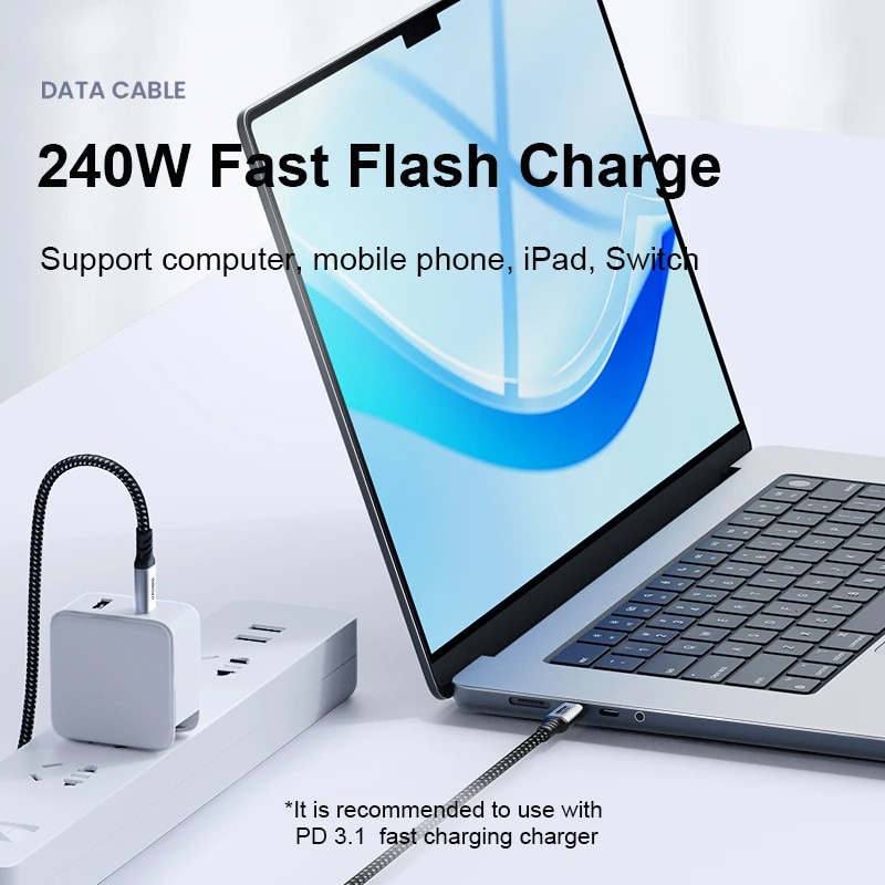Hagibis 240W USB Type C Cable PD 3.1 Fast Charging Type C to Type C line for MacBook Pro Air PS4/5 iPhone 15 Switch iPad Samsung. 