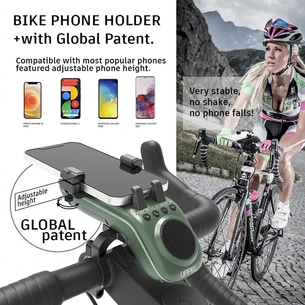 UPPEL Waterproof Bicycle Bluetooth Speaker Multifunctional 5W Portable Wireless Sound Box for MTB Bike with Light Power Bank New. 