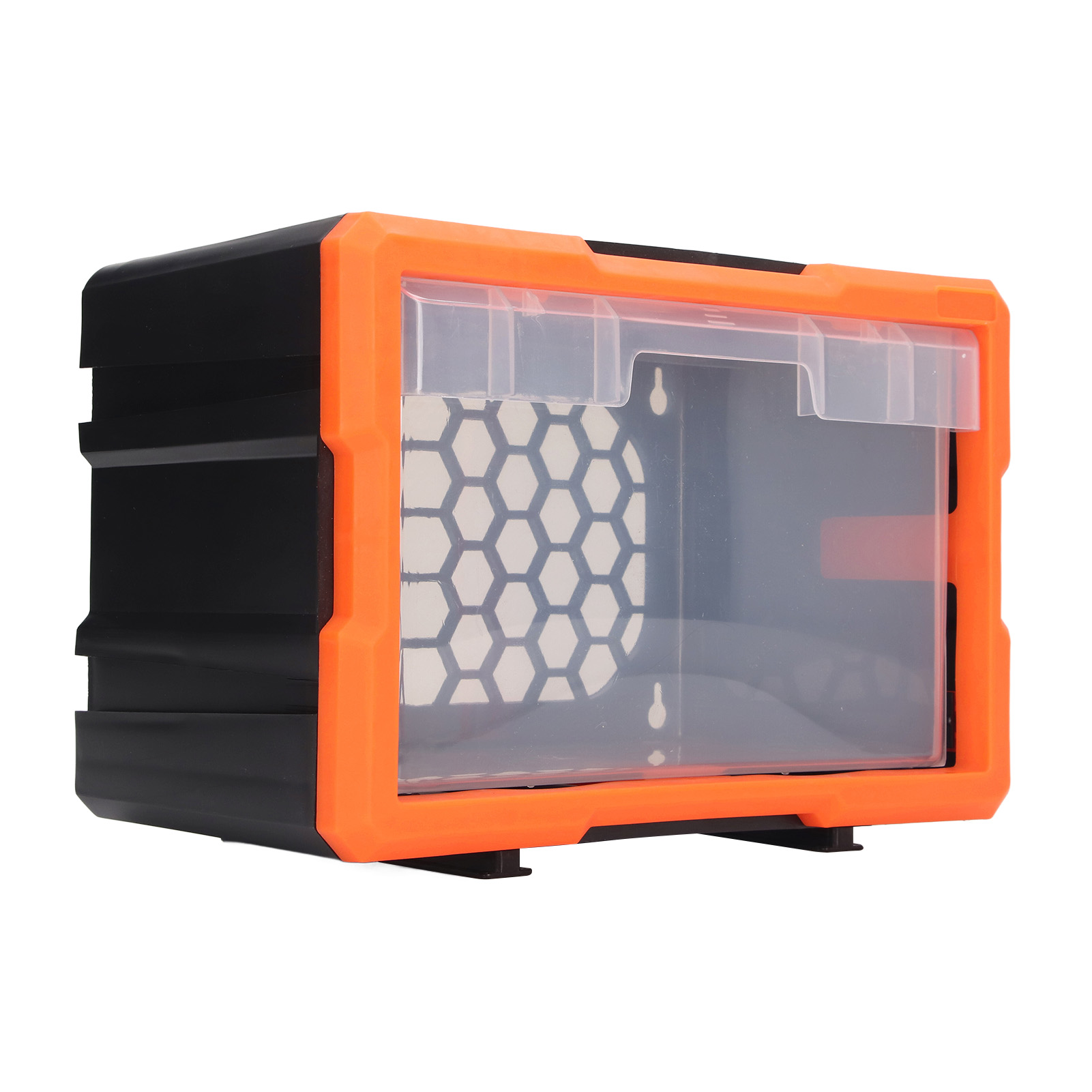 Electronic Component Storage Drawer Wall Mount Versatile Combined Parts Box Securely Stackable Translucent for DIY Tool Bits. 