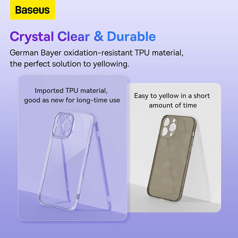 Baseus Jane Series 2 Transparent Phone Case With For iPhone 15 14 13 12 11 Pro Max Mini X XR XS MAX Phone Casing Shockproof Phone Cover With Full Cover Camera Protection. 