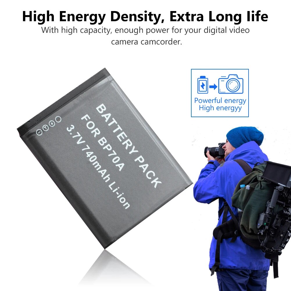 【YIYANGMAOYI111】3.7V 740mAh Lithium Camera Batteries Samsung TL105 TL110 TL125 TL205 WB30F WB35F WB50F WB51F WP10 DV50 DV90 PL20. 