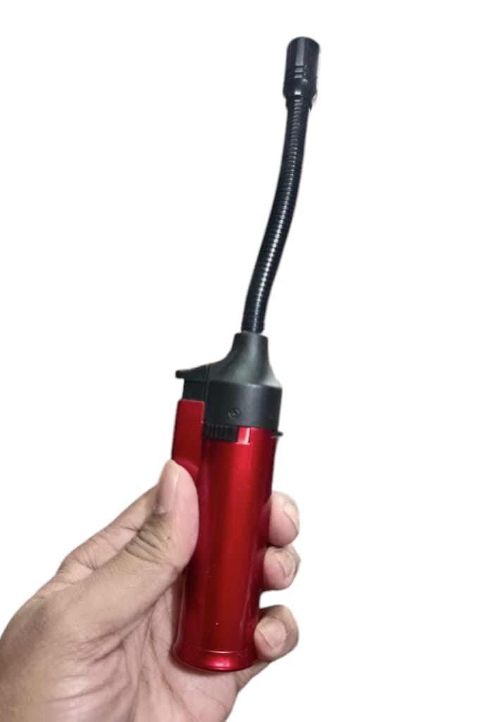 Flexible Tube Lighter with Flame Locking Function, Butane Lighter with Large Fuel Tank, Windproof Camping Lighter Kitchen Lighter. 
