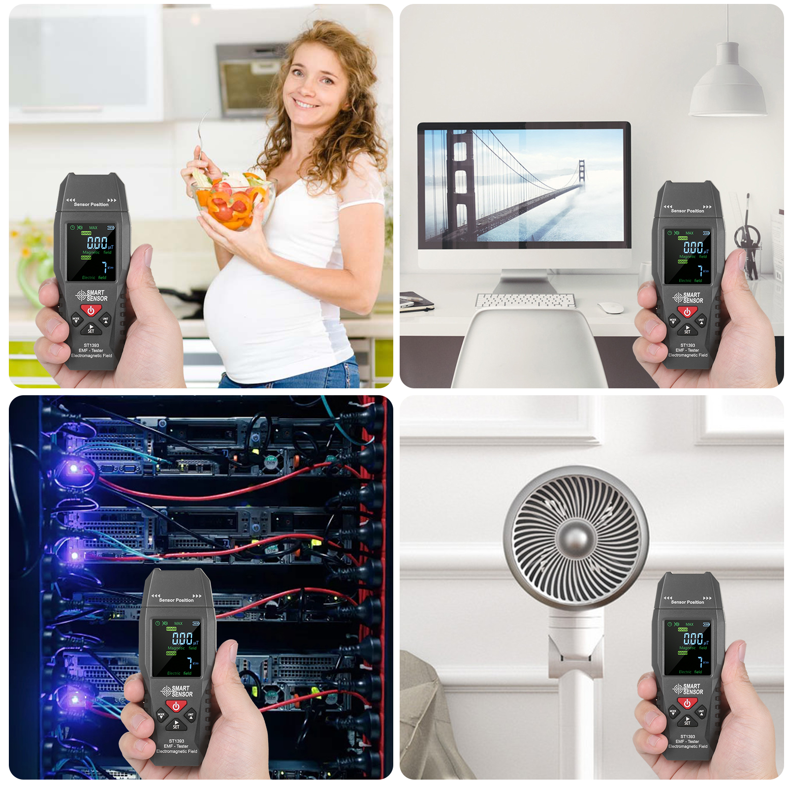 SMART SENSOR ST1393 Geiger Counter Nuclear Radiation Detector EMF Meter Electromagnetic Field EMF Radiation Test For Computer. 