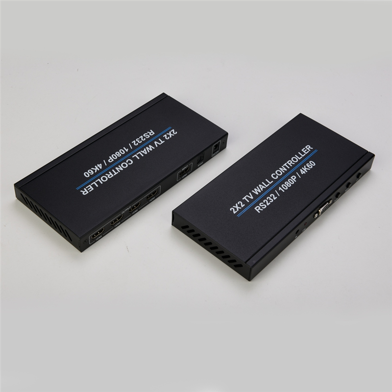 LKPCIGCXM 4K 60Hz 2X2 -Compatible Video Wall Controller Video Wall Processor 4 Channel TV Stitching Box TV Splicer EU Plug. 