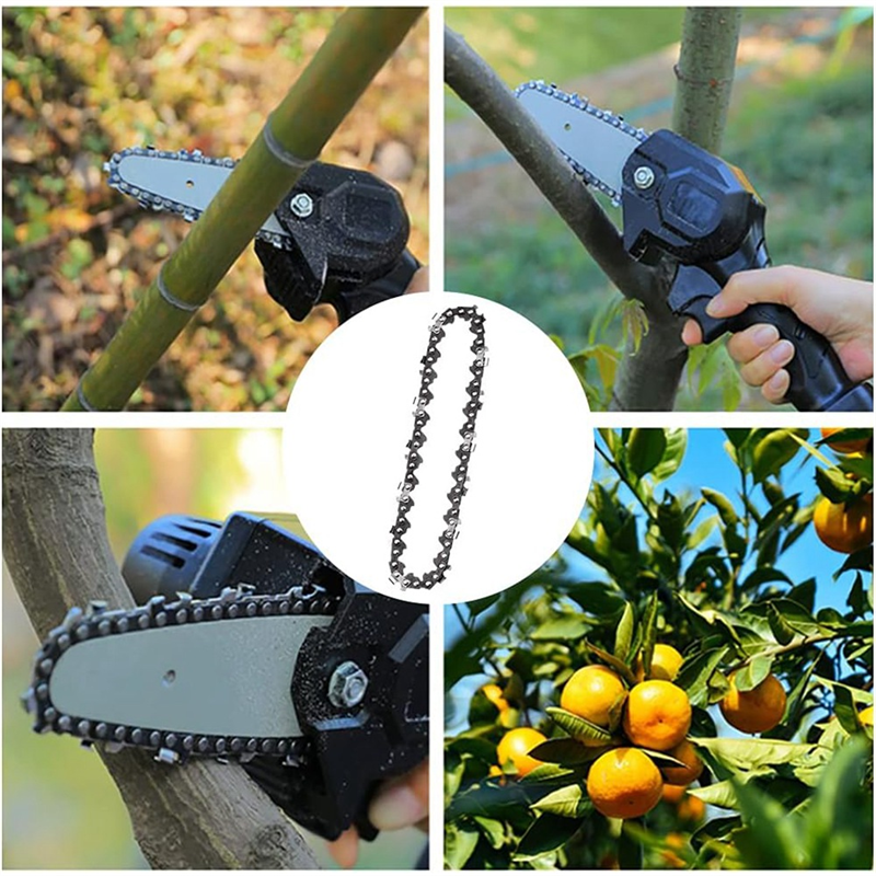 4Pcs Mini Chainsaw Chain 4 Inch Guide Saw Chain 1/4 LP Pitch, 28 Sections for Electric Protable Handheld Chain Saw Easy Install. 