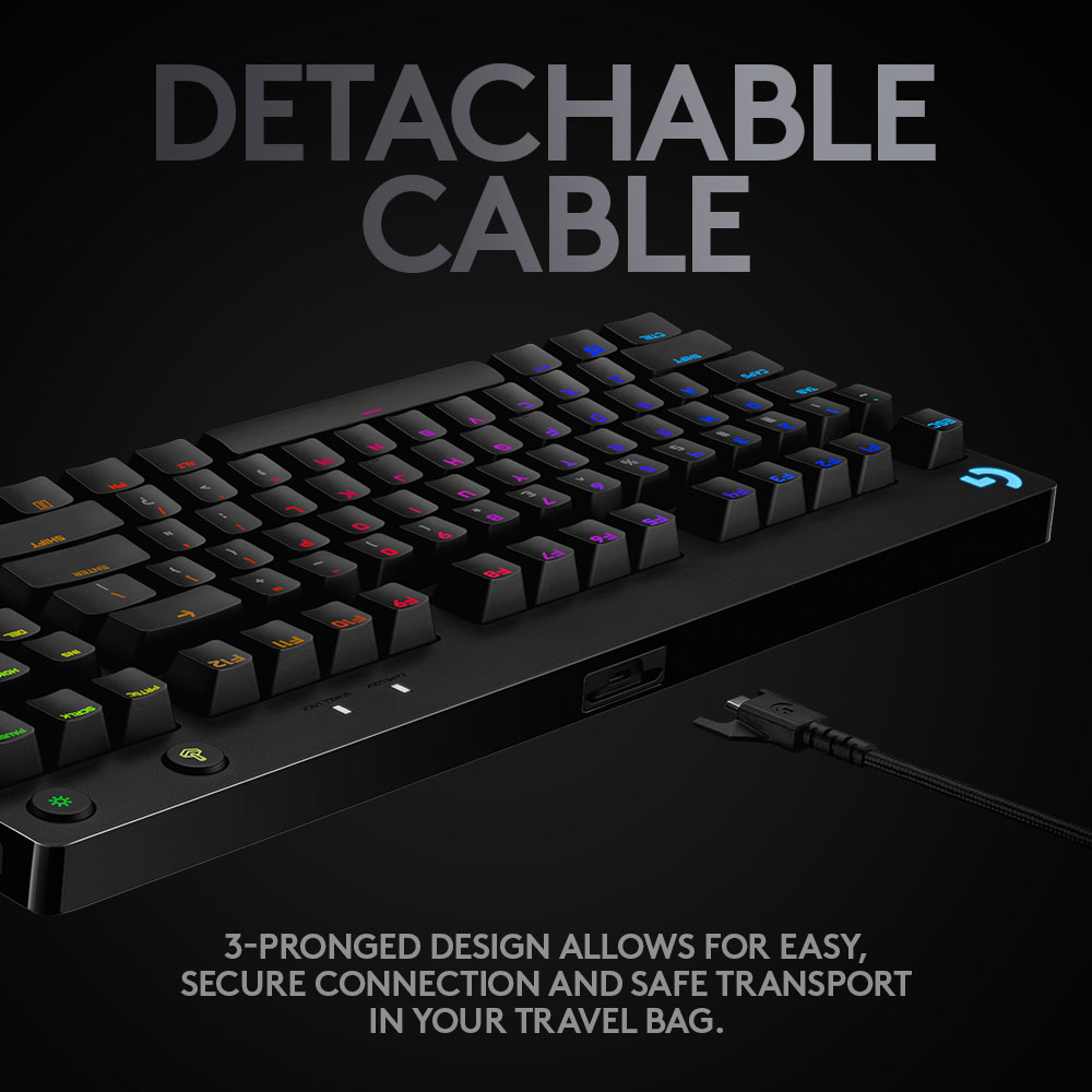 Logitech G PRO Gaming Keyboard with GX Clicky Switches. 