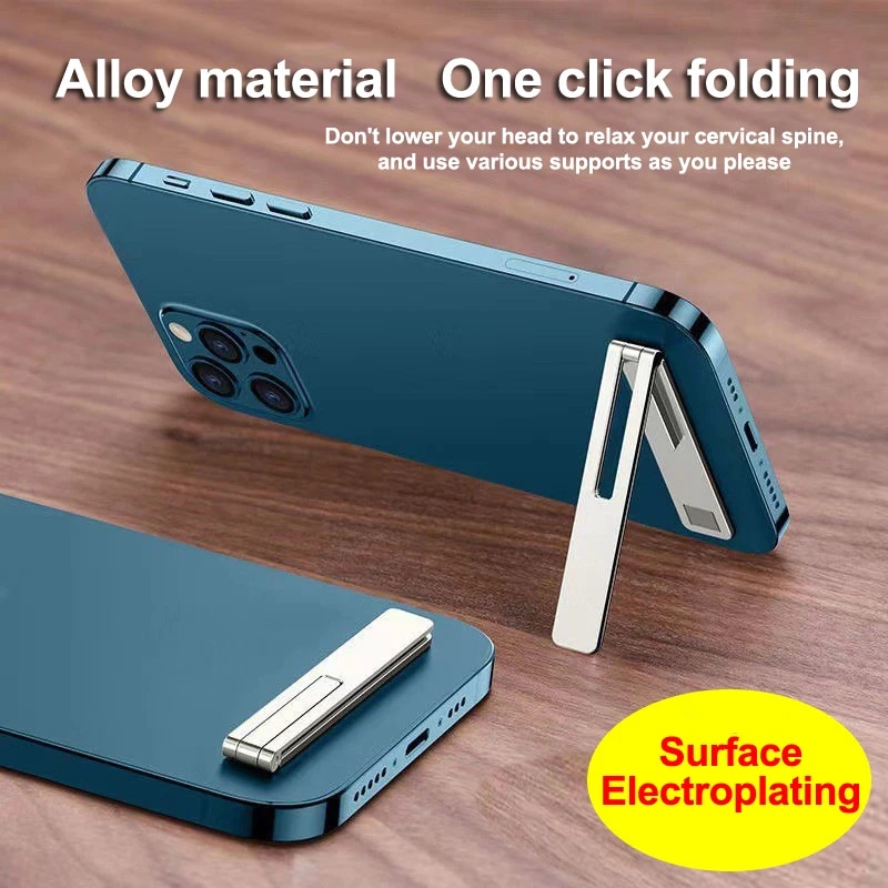 Alloy Phone Holder Grip Tok Fold Magnet Bracket Light Portable Desktop Stand Multi Angle Support Accessories For Iphone Xiaomi