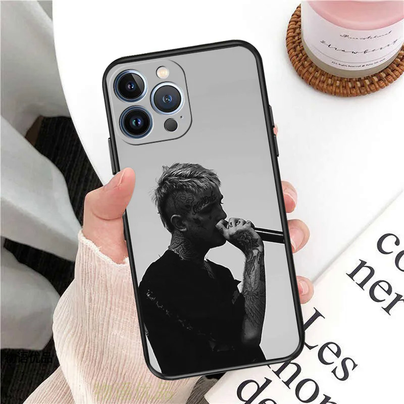 【Pioneer Gong】Black Silicone Lil Peep Phone Case for iphone 14ProMax 13 11 12 Pro XS Max Mini XR SE 2022 8 7 14 Plus X Love Soft Matte Cover. 