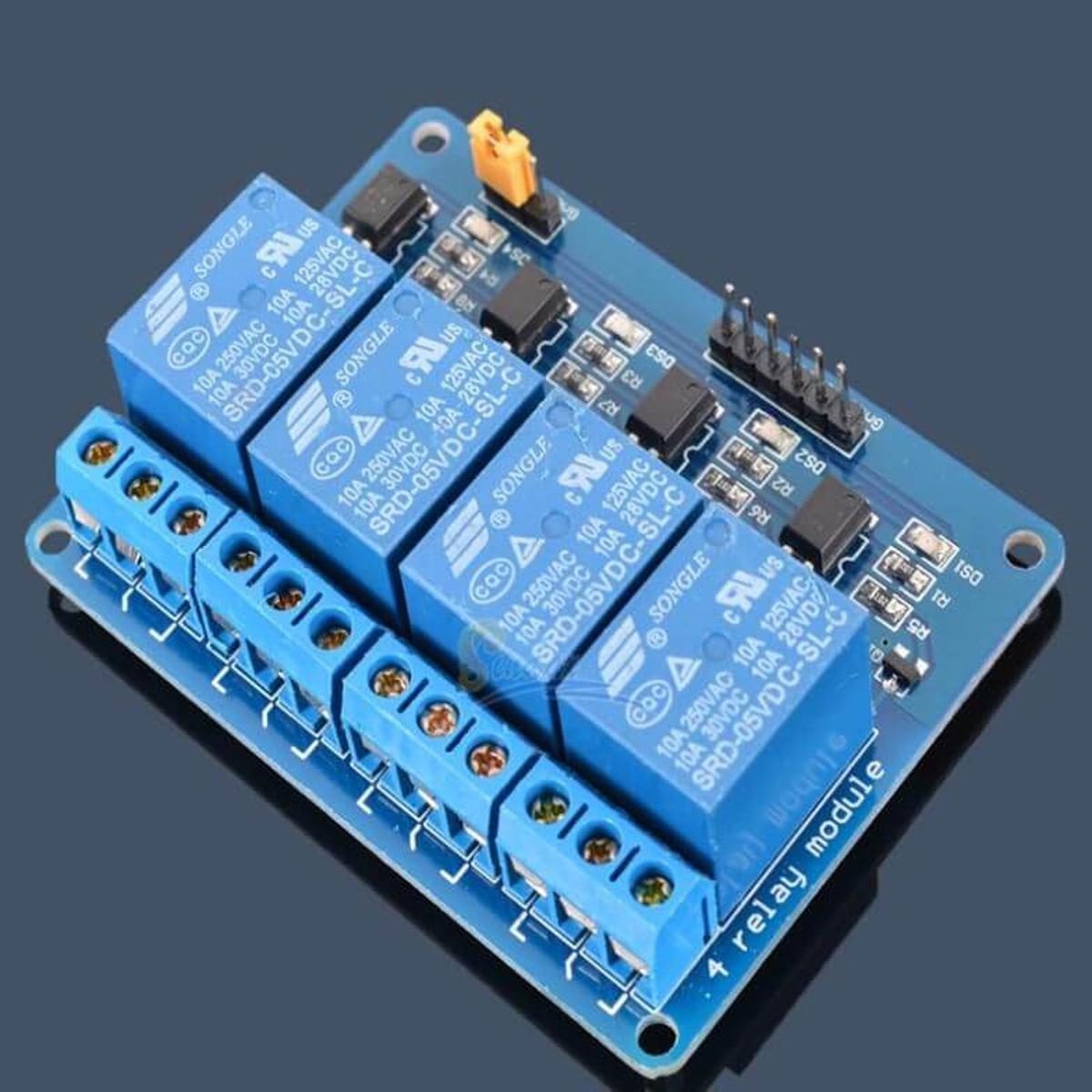 4 Channel 5V Relay Module DC 5V Four Channel Isolated Relay Control Module With Screw Terminal For Arduino 4 Channels DC5V With Optocoupler Protection Electronics Circuitry & Parts