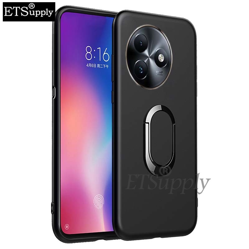 Phone case itel S24 Soft Silicone Matte Full Protector Shockproof Car Adsorb Holder Ring Back cover itel S24 case