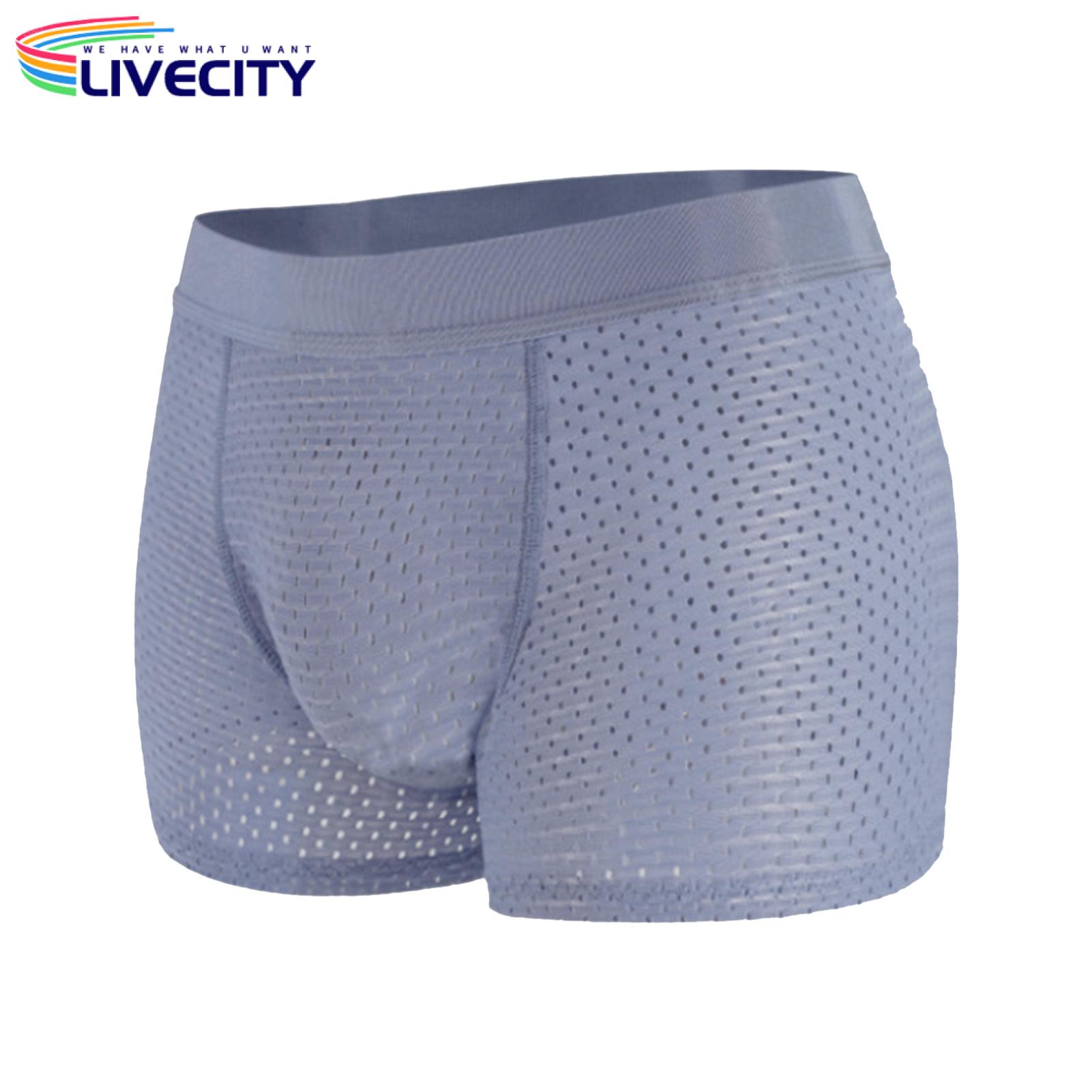 Men Built-in Fake Panties Breathable Men Shorts Briefs