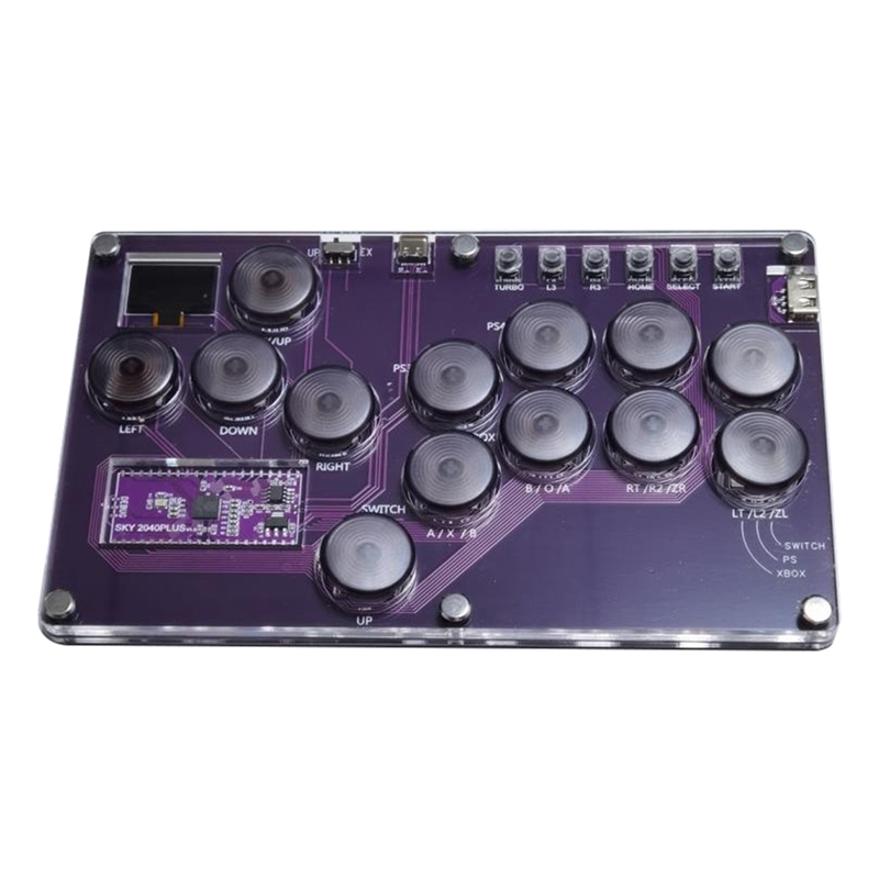 Fight Stick Arcade Joystick Hot-Swap Encoder Controller Xinput/Dinput Mini Hitbox Console for PC/NS Switch/PS3/PS4 Durable Easy Install Easy to Use