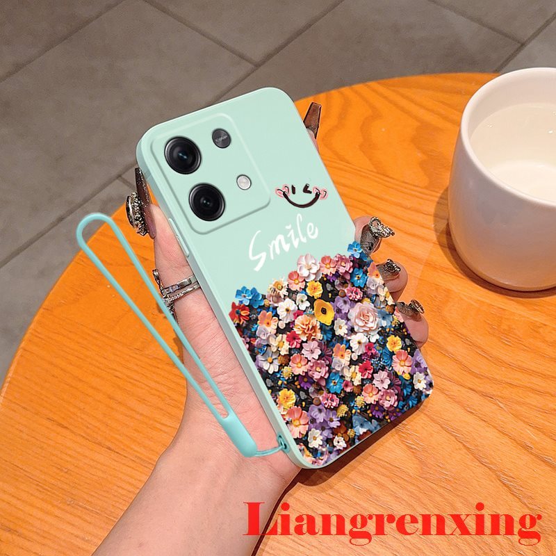 Casing Xiaomi Poco X6 Pro 5G Poco M6 Pro 4G Redmi 13C 5G Poco M6 5G back cover phone case softcase liquid silicone protector smooth shockproof bumper cover new design cartoon smile ytxsh01. 
