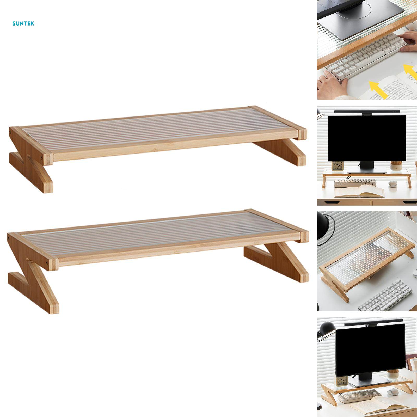 Monitor Stand Riser Computer Monitor Stand Wooden for Printer Monitor Multipurpose 50cmx22cmx7cm. 