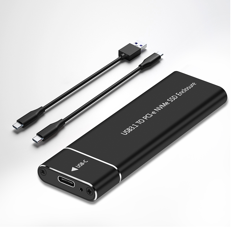 M.2 NVMe SSD Enclosure Adapter Aluminum Case USB C 3.1 Gen2 10Gbps to NVMe PCIe External Box for 2230/2242/2260/2280 M2 NVMe SSD. 