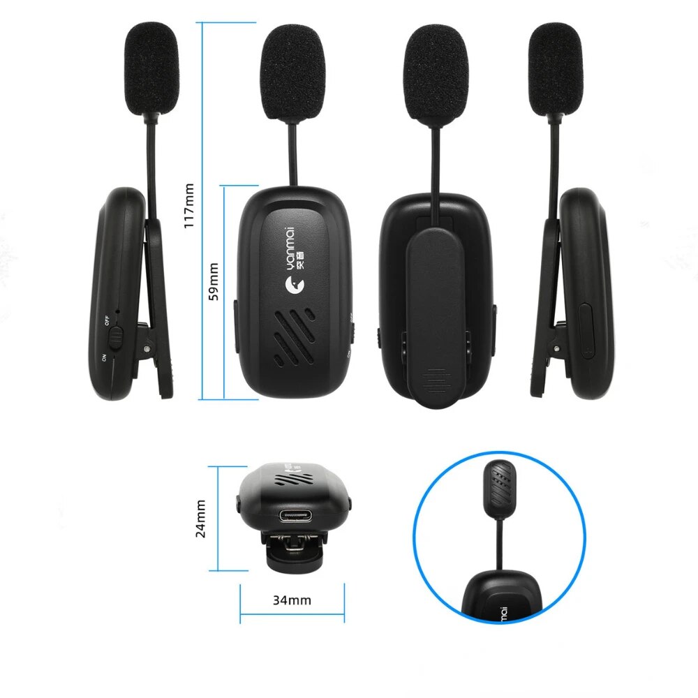 New Wireless Lavalier Lapel Mask Microphone Raised Voices Bluetooth Speaker YANMAI Portable Mini 400mAh 5 Hours Lavalier MIC. 