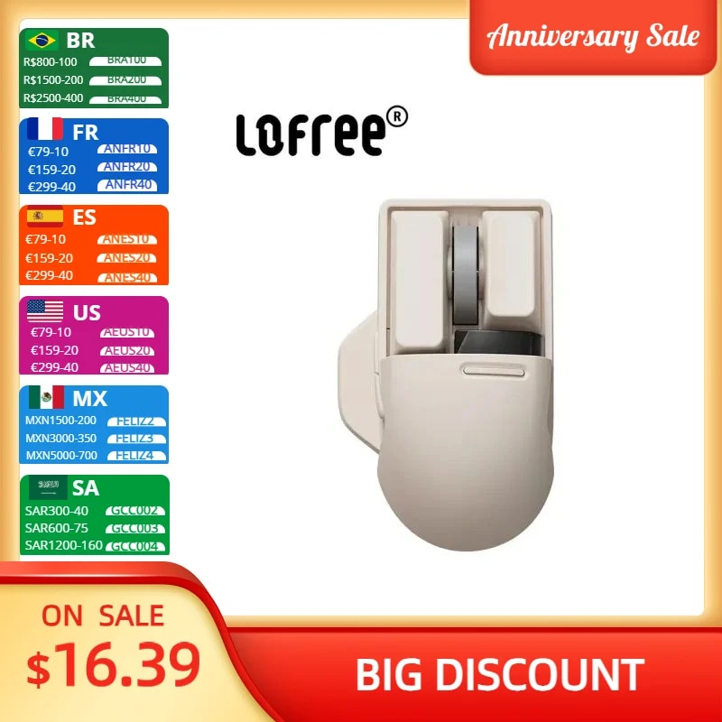 Lofree 2.4G Wireless Mouse OLED Display Screen Three Mode Rechargeable Gaming Mouse Pc Gamer Mouse Mac Office Laptop Accessories