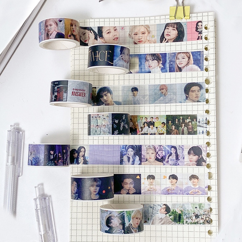 Kpop BTS Twice Straykids Blackpink EN Aespa Hand Account Paper Tape. 