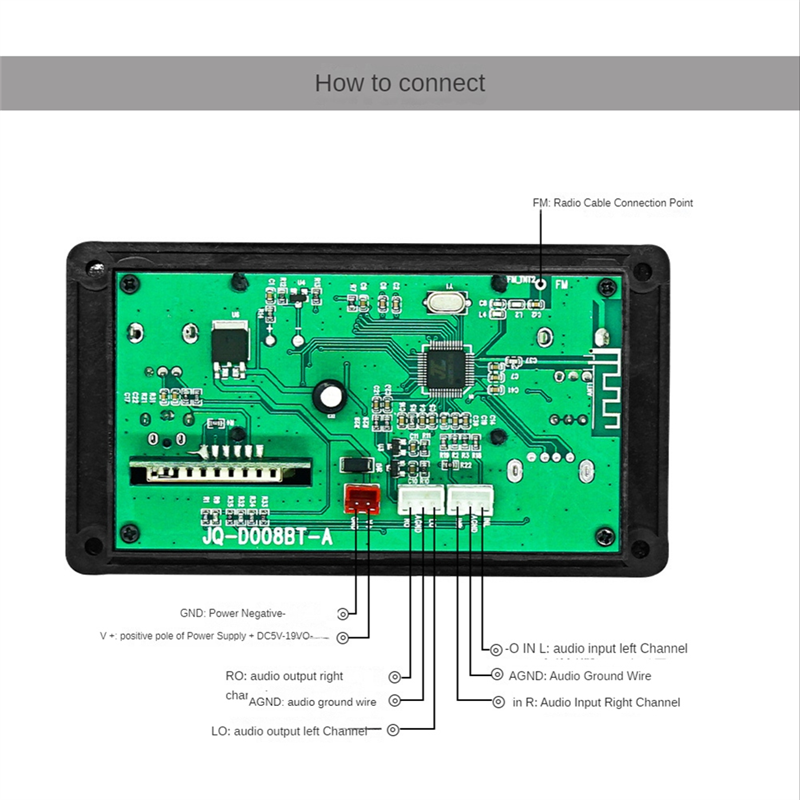FORIDE LCD Display Bluetooth 5.0 MP3 Decoder Board Support Handsfree Recording FM DC 12V MP3 WMA WAV APE FLAC Audio Player. 