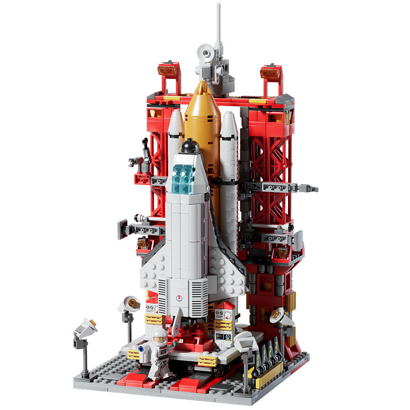 Lele Brothers 8858 new space shuttle rocket building block assembly model ornaments children's toys and gifts cross-border. 