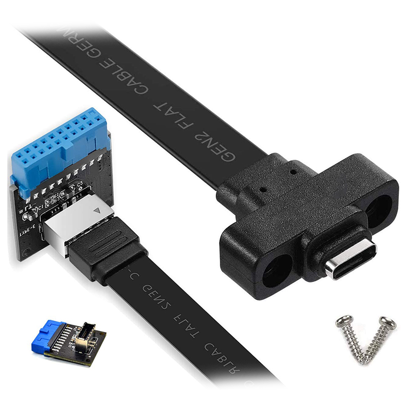 【3C VictoryEagle】USB 3.1 Type C Front Panel Header Extension Cable 50 cm, USB 3.1 Type to USB 3.1 Type C Cable,Gen 2 Gbps. 