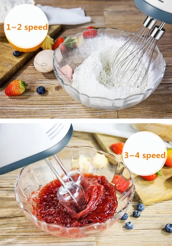 Hand Mixer Mini Small Kitchen Appliance Food Preparation Handheld Cream Blender Egg Beater Cheap Electric 7 Speed Variable Speed Cake Cream Food Processor-White. 
