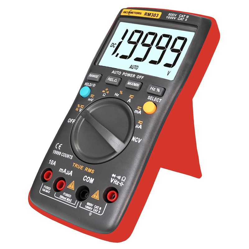 RM303 True-RMS 19999 Counts Digital Multimeter NCV Frequency 200M Resistance Auto Power off DC Voltage  Ammeter Current Ohm. 