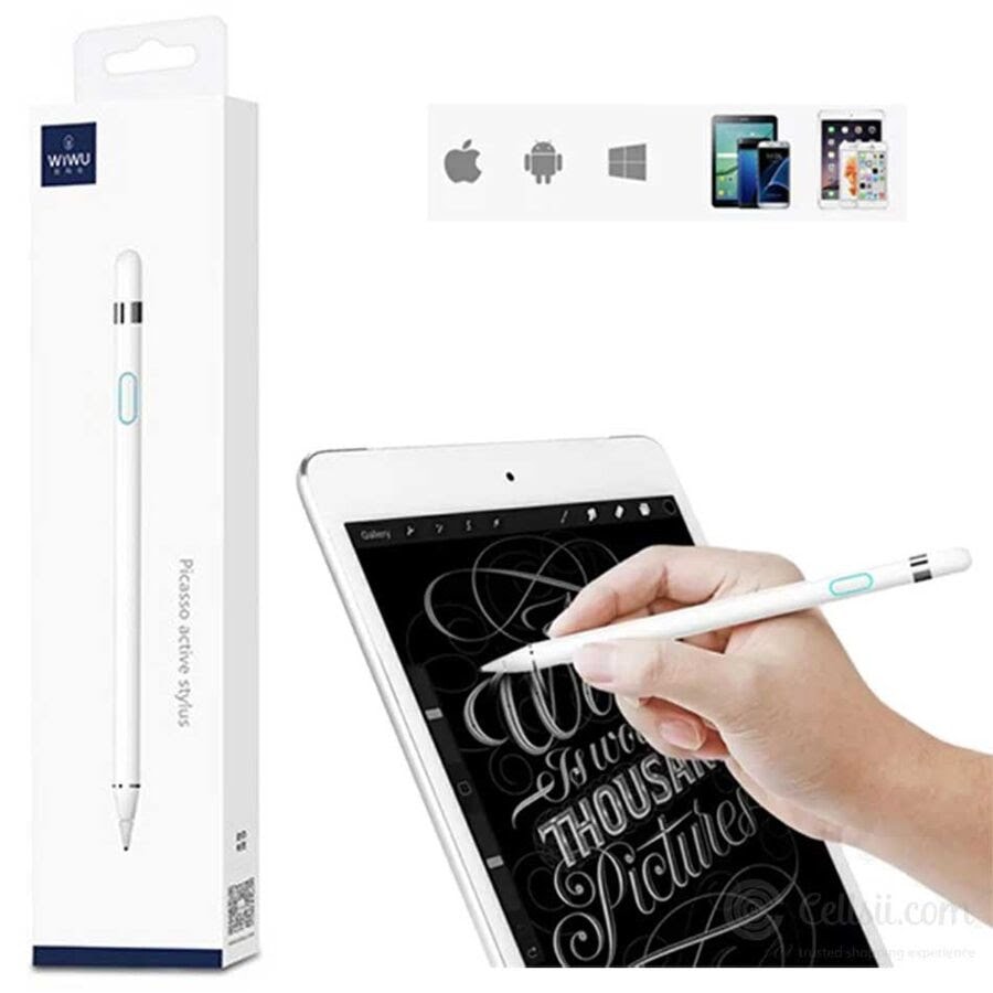 WIWU Picasso Active Stylus P339 Universal Capacitive Touch Screen Stylus Pen for iOS & Android- white. 