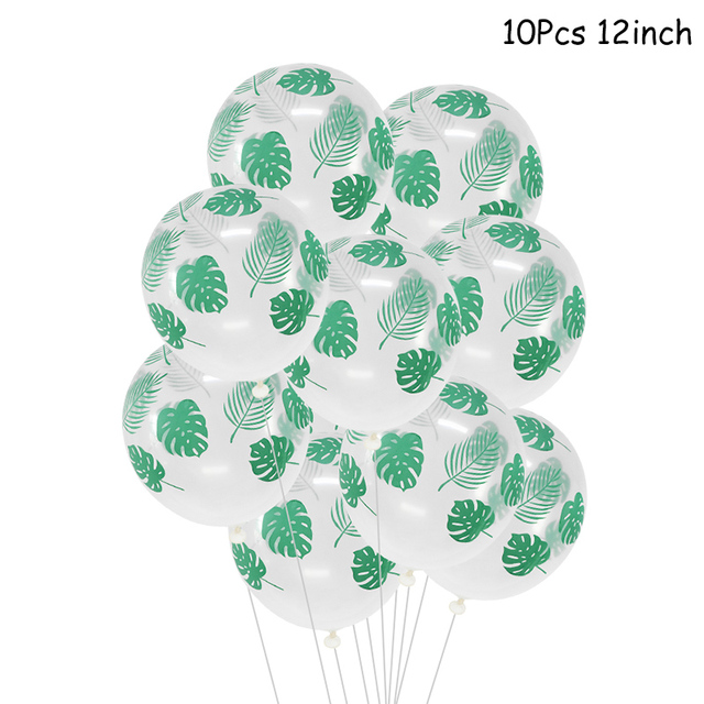 Jungle Party Green Latex Balloons Woodland Animal Palm Leaf Foil Balloons Safari Party Baloons Birthday Party Decor Baby Shower