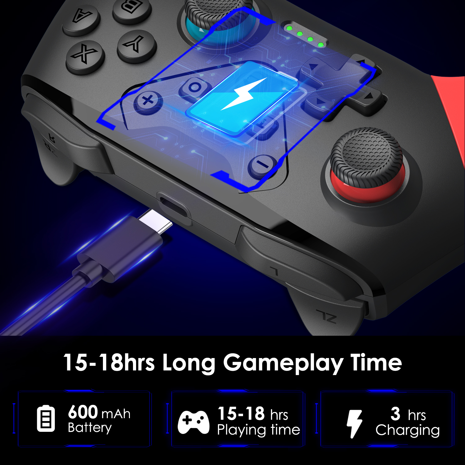 DinoFire Wireless Controller For Nintendo Switch OLED Console Pro gamepad With 600mAh Battery For Switch/Switch Lite Controllers. 