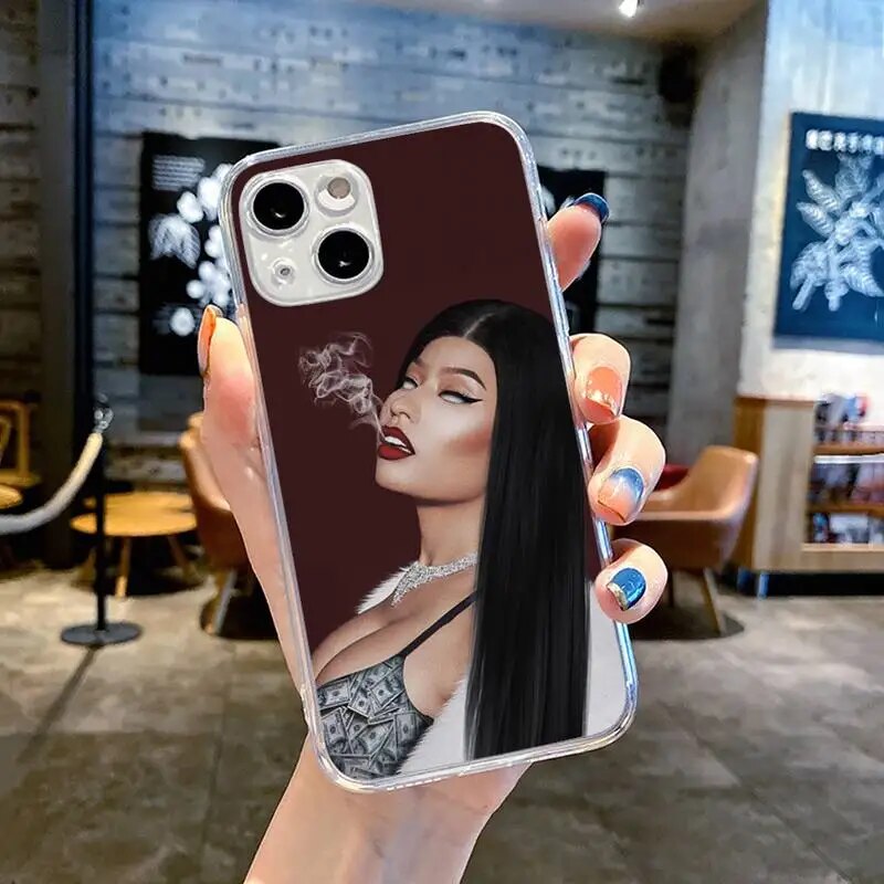 Nicki Minaj Rapper Phone Case Transparent soft For iphone 11 13 12 14 15 pro max mini plus. 
