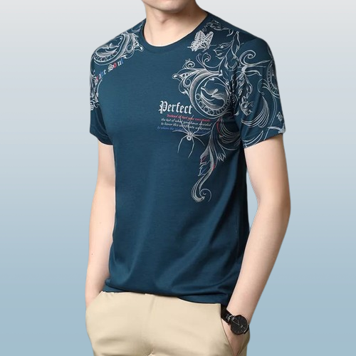 Sea Green Cotton Short Sleeves Shirts For Men-Mmh06