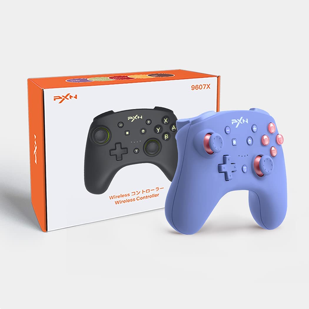 PXN-9607X Game Gamepad Bluetooth PXN for Switch Lite/PC USB Data Cable Remote NFC/Amibo for Nintendo Switch Controller(Blue)