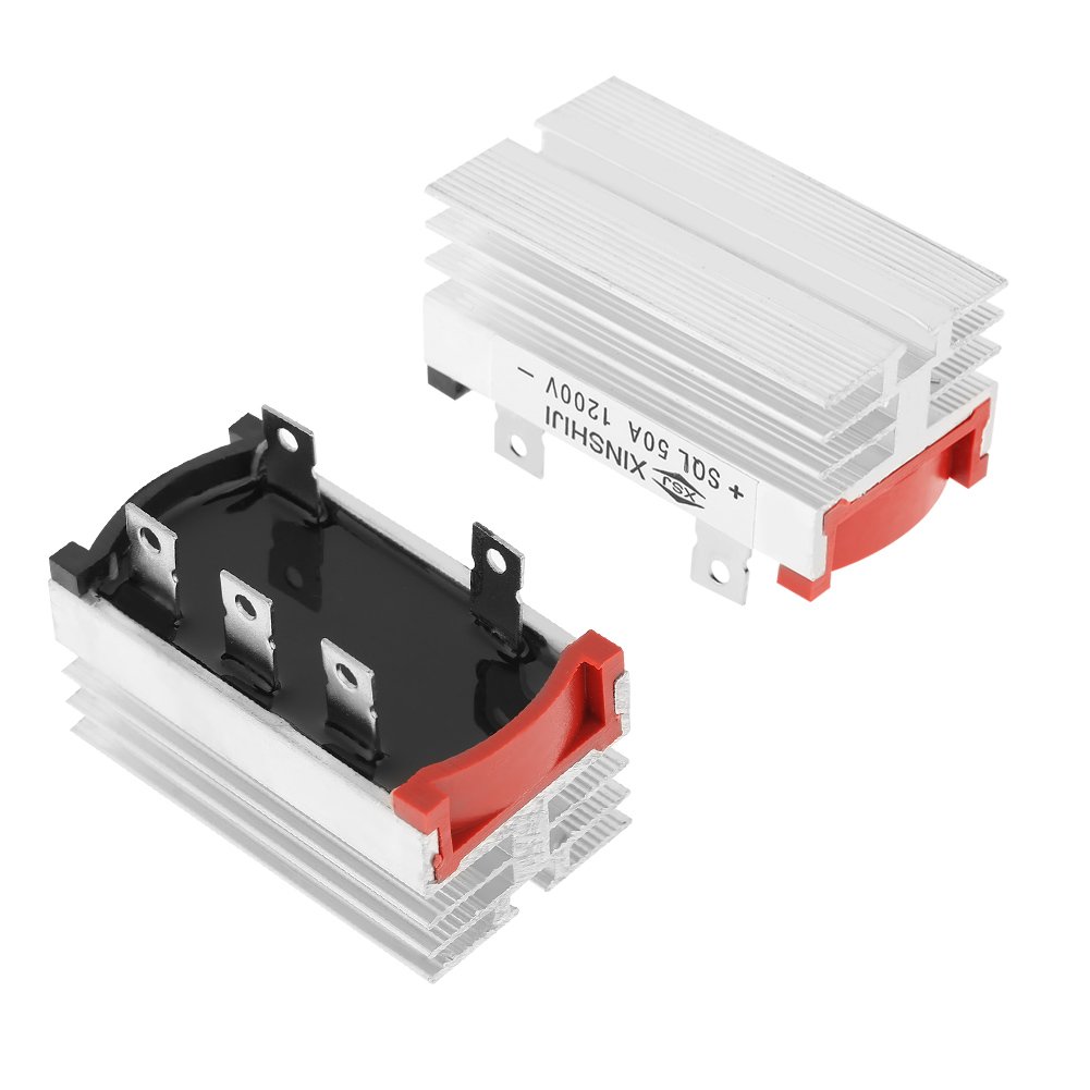 5Pin BRIDGE Rectifier SQL 50A 1200V Three Phase Diode DC To AC Power Rectifier Silicon Full Wave Diode 5 Terminal Bridge Rectifier Module With Heatsink Electrical Circuitry & Parts. 
