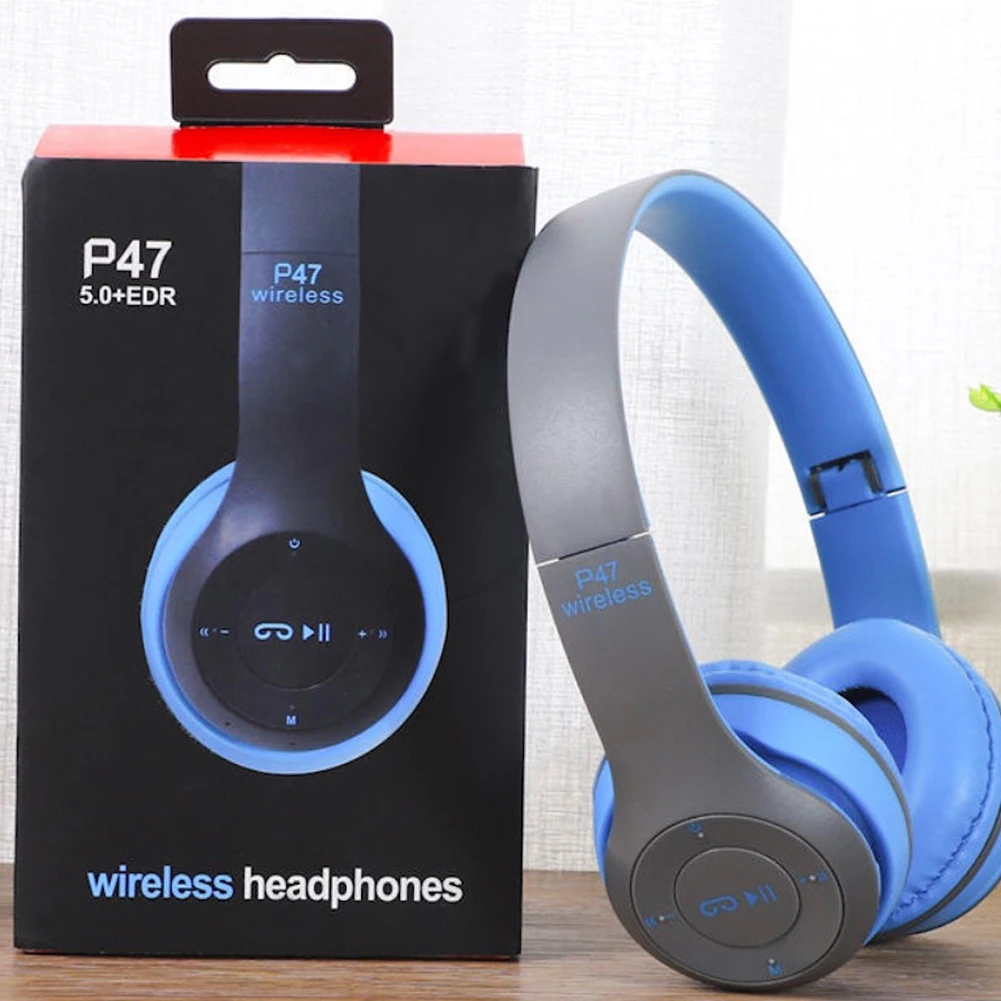 P47 Wireless Headset with Clear Stereo Sound and Bluetooth 5.0 Foldable and Feature-Rich Audio Headphones Solution Neckband