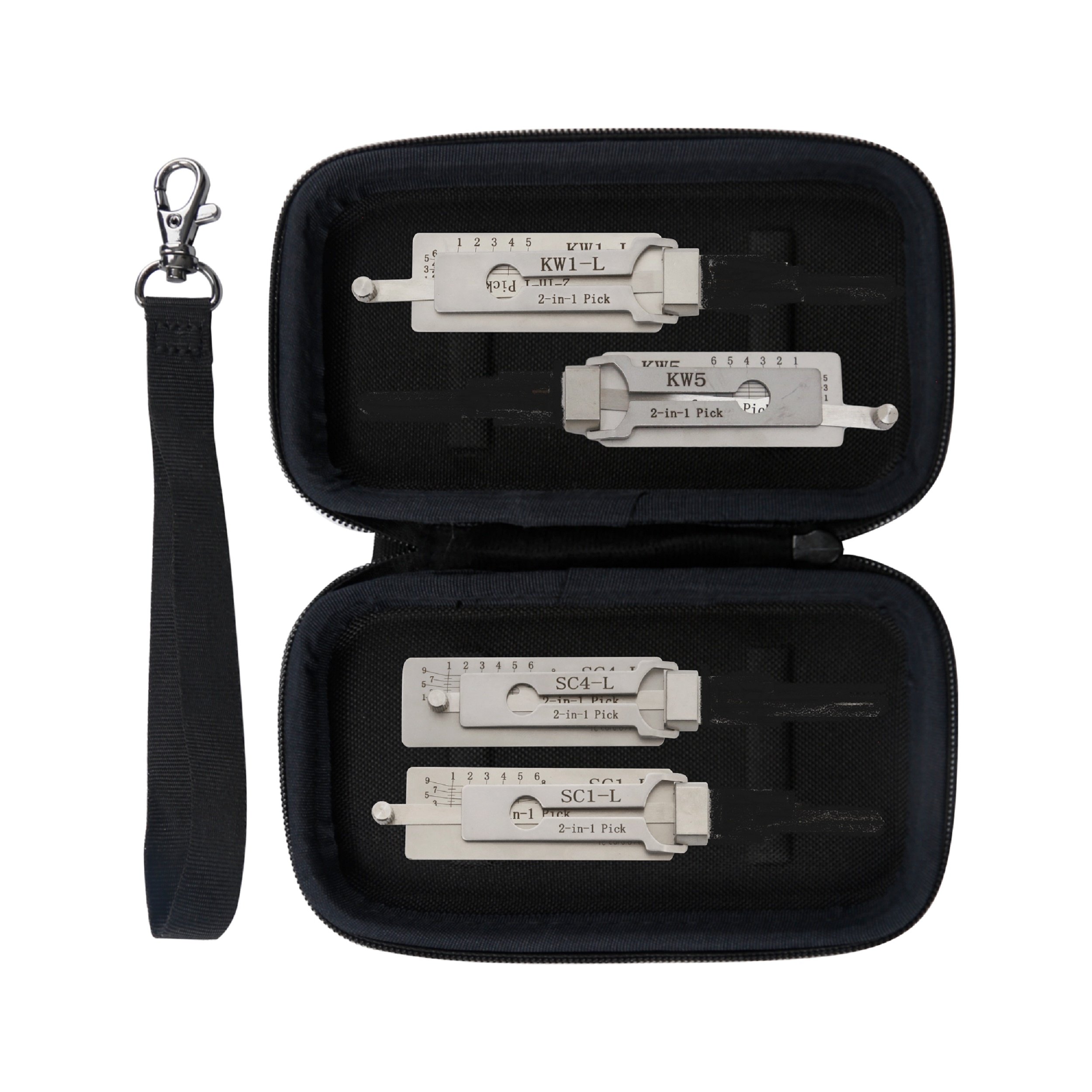 LISHI 2 IN 1 TOOL CASE Lishi KW1 , KW5 , SC1 , SC4 Decodder Full set Locksmith tools Lishi 2 in 1 CISA-5 YALE-5 YALE5-B YALE6