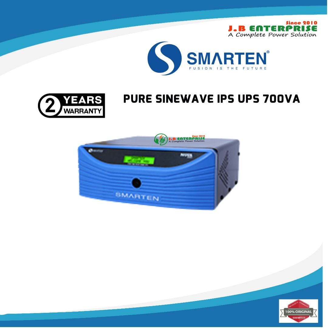 SMARTEN PURE SINE WAVE IPS UPS 700VA MACHINE FOR 12V SINGLE BATTERY 2 YEARS OFFICIAL WARRANTY SUITABLE FOR 3 FAN 6 LIGHTS. 