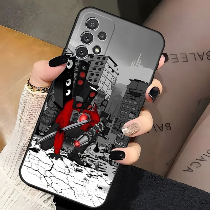 Cartoon Skibidi Toilet Mobile Cell Phone Case For Samsung Galaxy A13 A02 A52 A22 A53 A73 A71 A54 A34 Back Cover. 