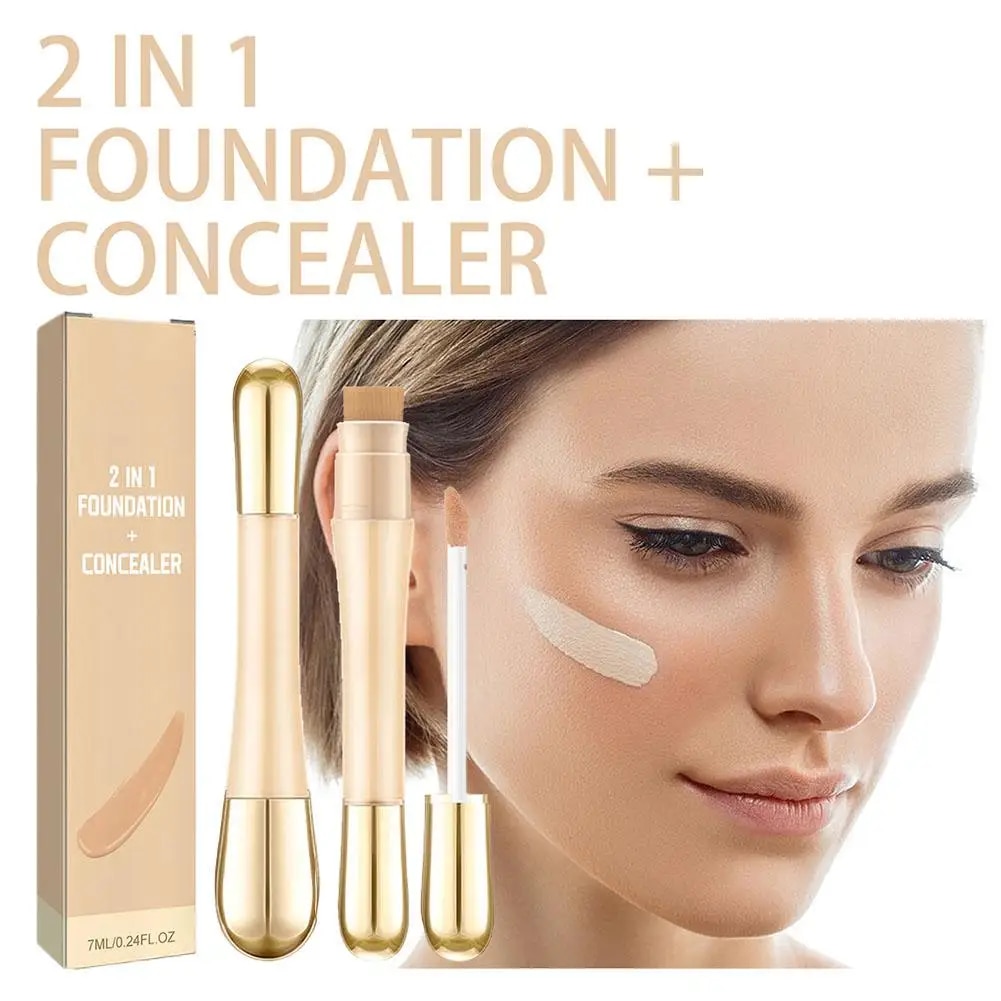 JAYSUING 2-in-1 Double Head Concealer Remove Spot Black Makeup High Acne Mark Coverage Eye Makeup Face Invisible Correction U7L1. 