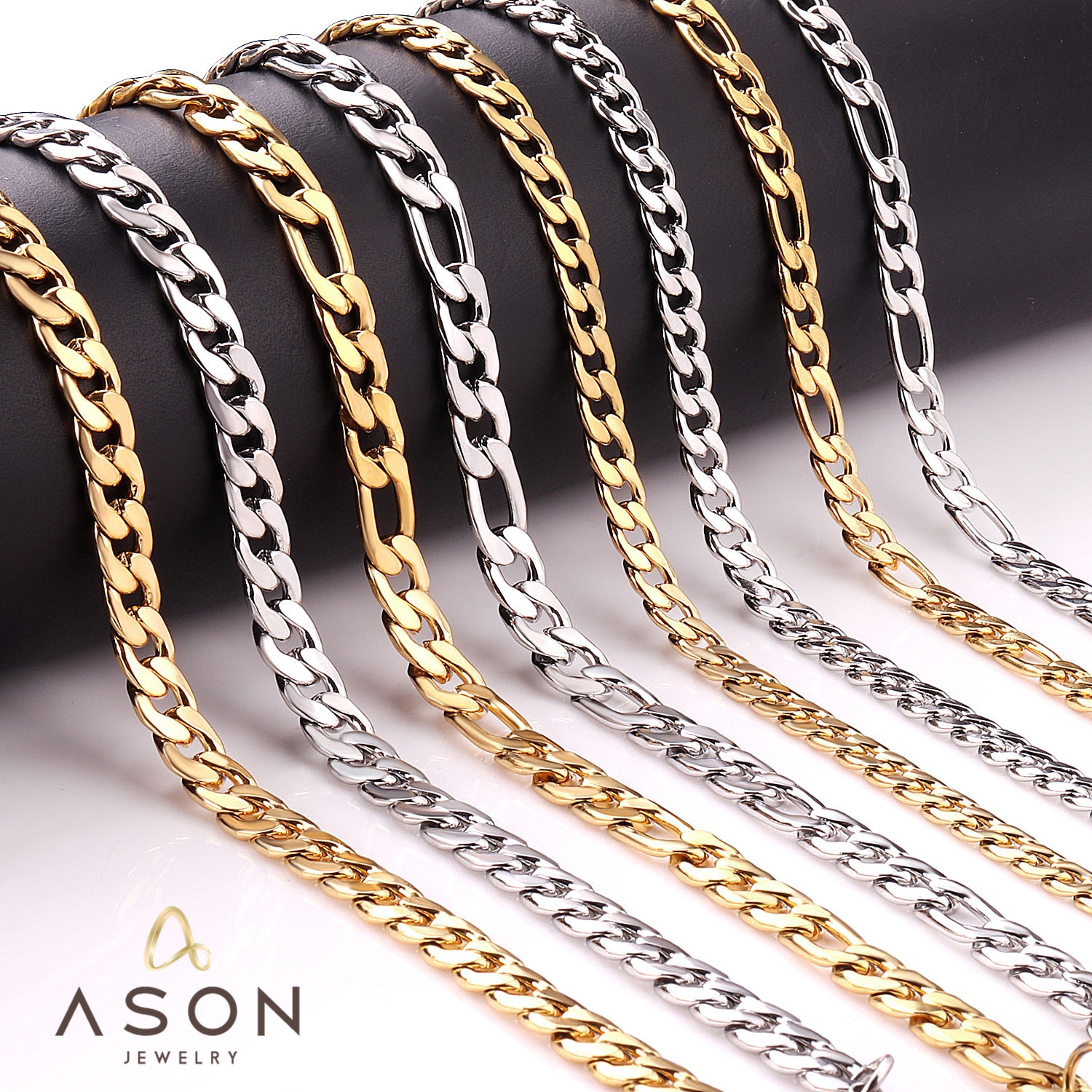 (New) aonteel Fahion long rope Cuban link chain necklace gold color retaining Teel for women men width 5mm 7mm boho choker jewelry