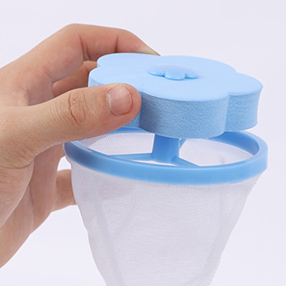 One Set 2Pcs Washing Machine Laundry Floating Hair Catcher Lint Mesh Filter Bag Pouch. 