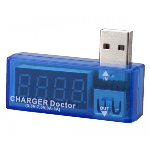 Charger Doctor USB Charger Doctor Power Meter Voltage Tester Current Monitor USB 3V-7V Volt 0-2.5A Amp Reader Multimeter LED Screen Portable Ampere Voltmeters Tester Voltmeter Ampere Meter Current Voltmeter Detector Tester. 