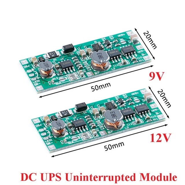 Mini UPS Circuit for Router ONU Li-ion 18650 Battery Charging Module Step Up Boost Converter DC 9V/12V Output UPS Over Charge Discharge Protection Circuit Board. 