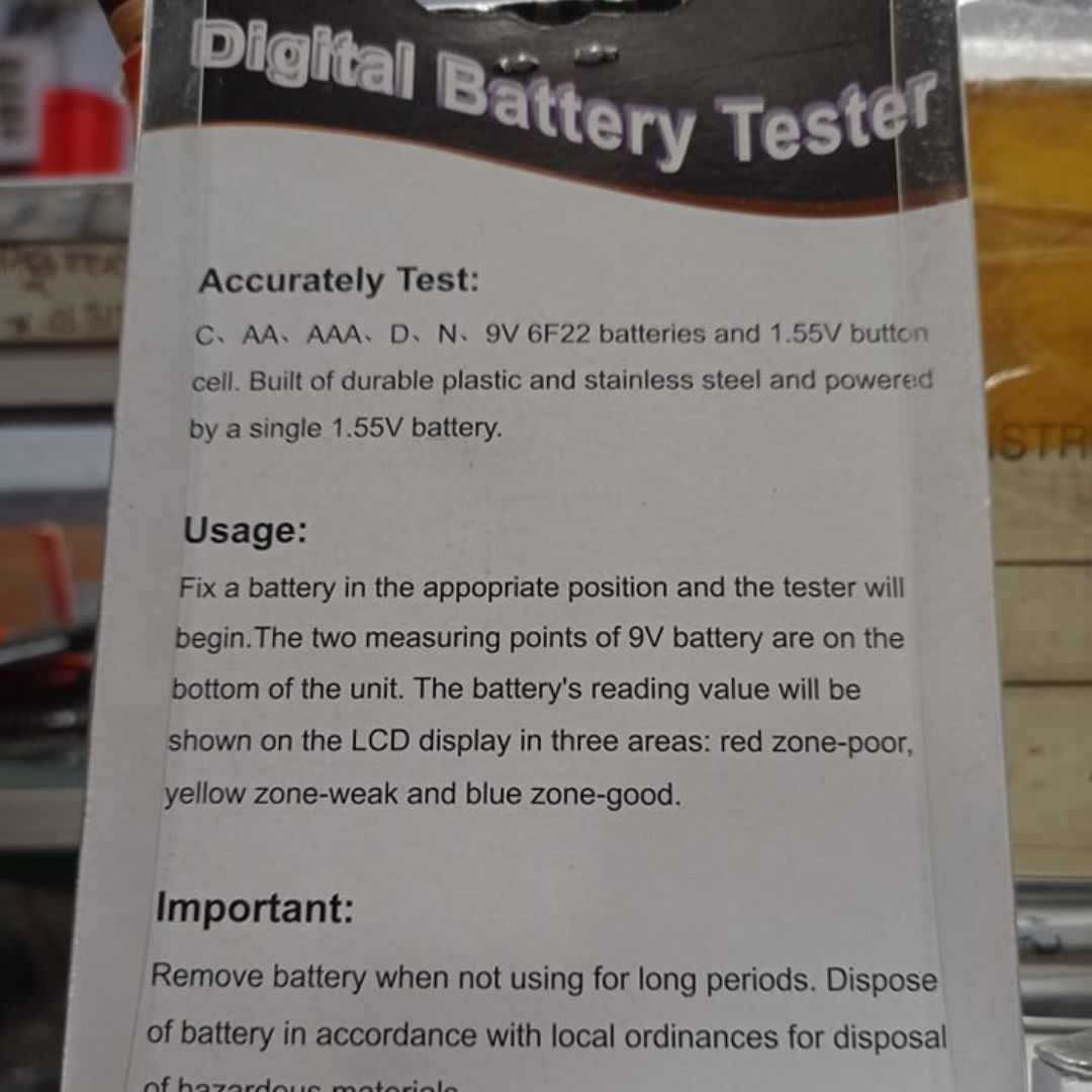 Battery Checker Digital Universal Battery Tester Battery Checker For All Battery C AA AAA D N 9V 1.5V Button Cell Small Mini Batteries Tools Sets. 
