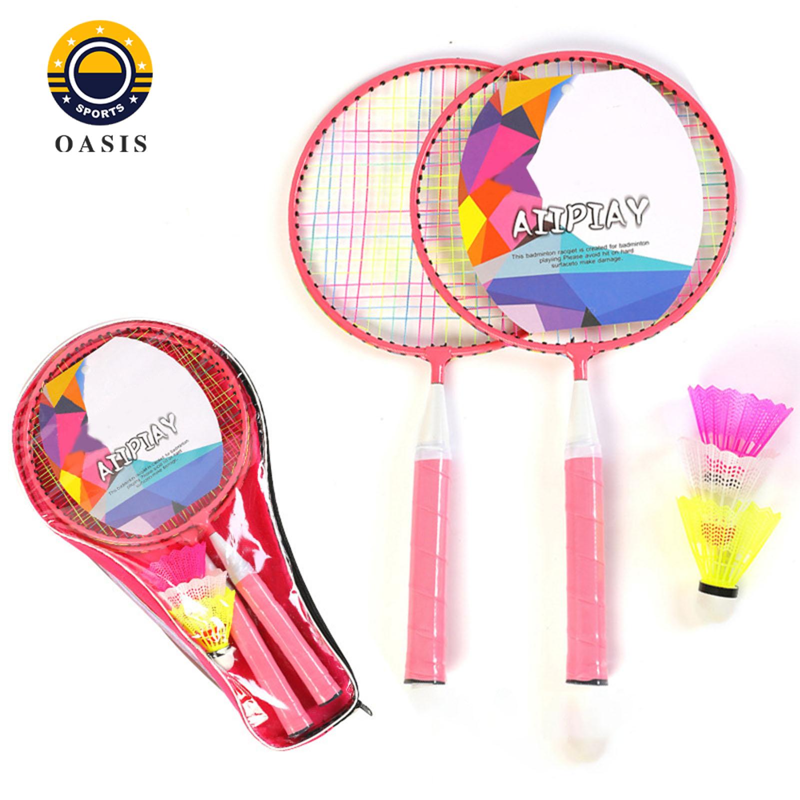 Oasis Alloy Material Badminton Racket Kids Badminton Racket Set with Shuttlecocks Balls for Outdoor Sports Game Perfect for 2 Players Ideal for Children in Asia Round Frame Badminton Racket. 