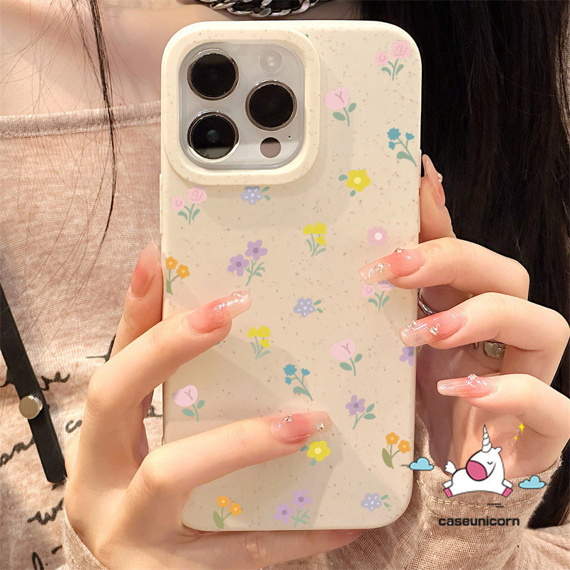Retro Bow Cartoon Colorful Flowers Romantic Candy Color Casing Compatible for IPhone 7Plus 12 11 XR 14 15 13 Pro Max X XS MAX 6 15 8 7 6S Plus SE 2020 Degradable Eco-Friendly Cover